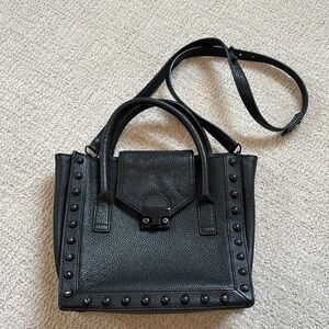 Loeffler Randel Junior Leather Work Satchel Black Leather